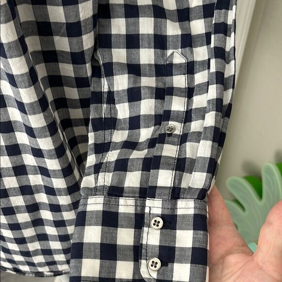 J.Crew Black  and White Plaid Shirt - Picture 7 of 8